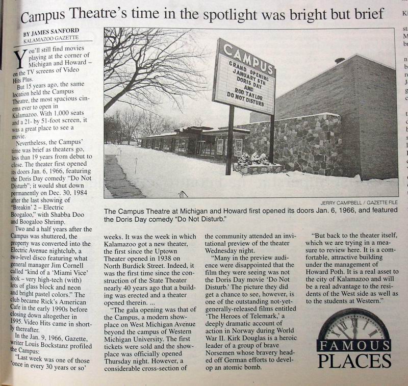 Campus Theatre - From The Newspaper From Ron Gross